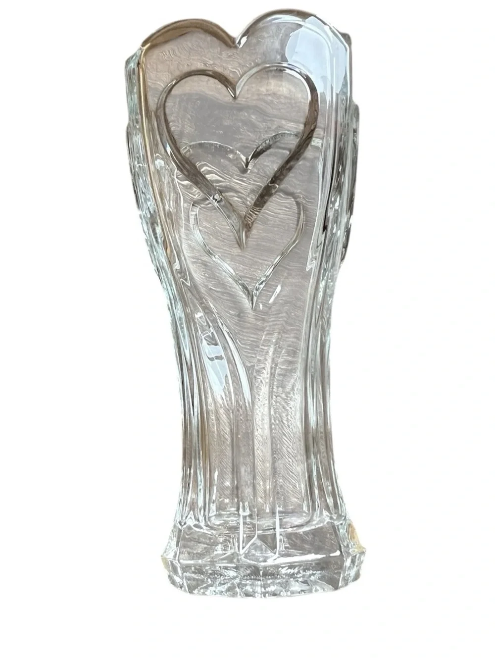 Clear Glass Heart Accent Vase by